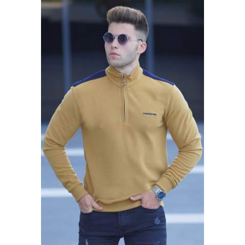 Madmext Men Mustard Sweatshirt 5155 - Hardal