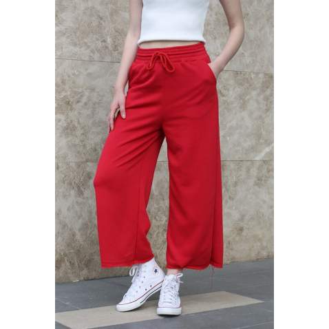 Mad Girls Red Bell Bottom Sweatpants MG1100 - Kırmızı