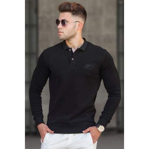 Madmext Men Black Polo Knitwear 5153 - Siyah