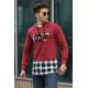 Madmext Men Maroon Hoodie Sweatshirt 2655 - Bordo