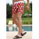 Madmext Claret Red Printed Swim Wear Short 2639 - Bordo