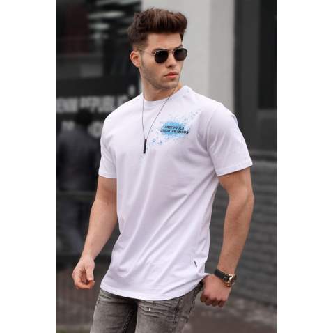 Madmext Men White T-shirt 5367 - Beyaz