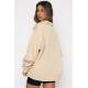 Mad Girls Beige Zip Sweatshirt Mg1246 - Bej