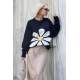 Women Designed Navy Blue Oversize Sweater MG1427 - Lacivert