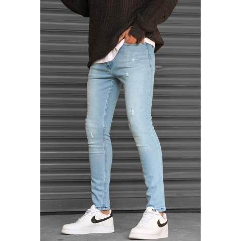 Madmext Men Skin Fit Ice Blue Jeans 5712 - Buz mavisi