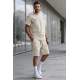 Madmext Men Oversize Beige Shorts Set 5391 - Bej