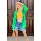 Mad Girls Oversize Green Shirt MG1369 - Yeşil