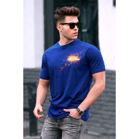 Madmext Men Navy Blue T-shirt 5367 - Lacivert