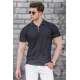 Madmext Men Black Knitted Polo T-shirt 5117 - Siyah