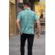 Men Designed Mint Green Polo T-Shirt 5887 - Mint yeşili