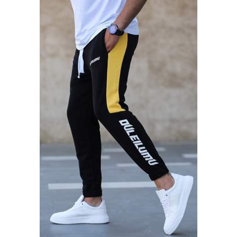 Madmext Men Black Side Striped Sweatpants 2719 - Siyah