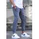 Men Smoke Gray Basic Jogger Trousers - Füme