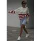 Mad Girls Ecru Striped Sweater MG1254 - Ekru