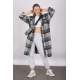 Mad Girls Gray Plaid Coat MG1234 - Gri