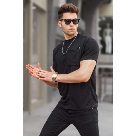 Men Black Basic T-Shirt 5880 - Siyah