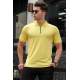 Madmext Men Knitted Yellow Polo T-shirt 5248 - Sarı