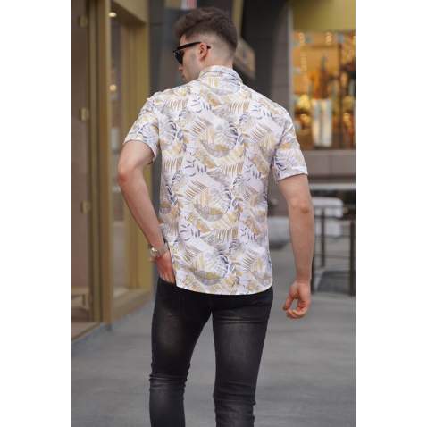 Men Yellow Designed Shirt 5550 - Sarı