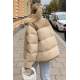 Beige Oversize Fur Jacket MG1371 - Bej