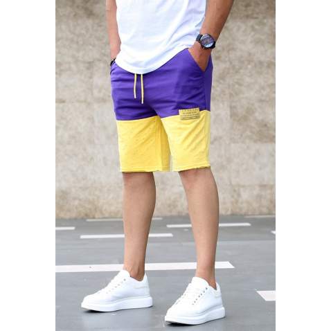 Madmext Purple Two Tone Capri for Men Mad2922 - Mor