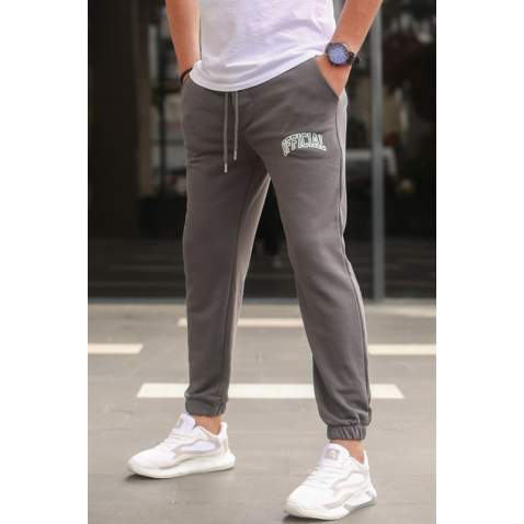 Madmext Men Printed Smoke Gray Sweatpants 5616 - Füme