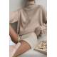 Mad Girls Turtleneck Beige Sweater MG1252 - Bej