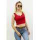 Mad Girls Red Crop Top MG362 - Kırmızı