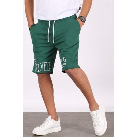 Madmext Men Printed Green Capri Shorts 5439 - Yeşil