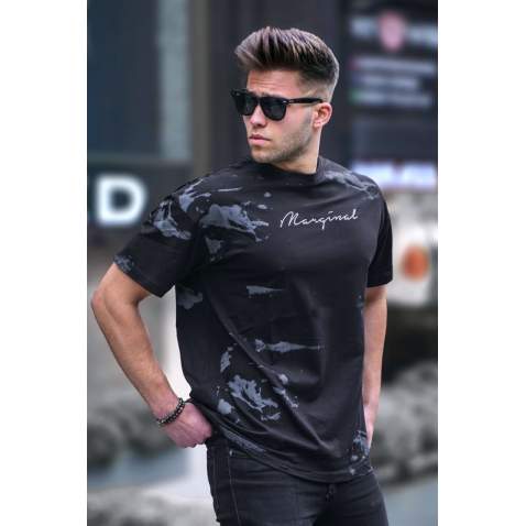 Men Black Over Fit T-Shirt 5207 - Siyah