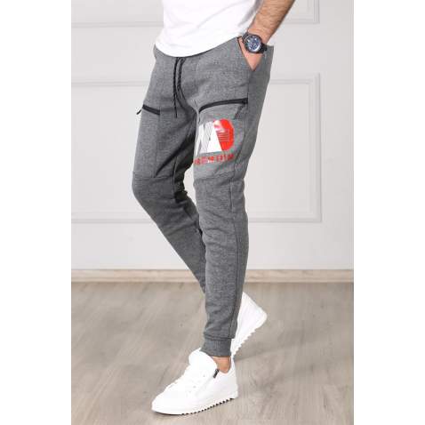 Madmext Printed Khaki Sweatpants 4208