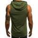 Madmext Men Khaki Hoodie Vest 2563 - Haki