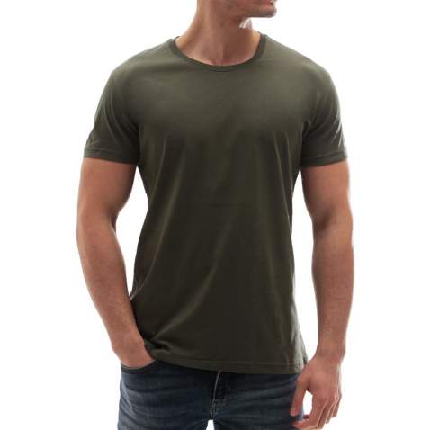 Madmext Men Khaki Plain T-shirt 3006 - Haki