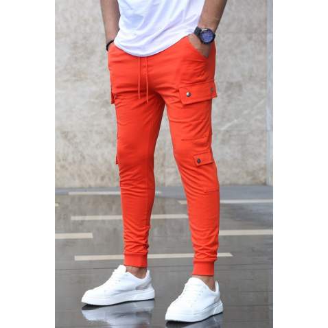 Madmext Orange Pocket Detailed Sweatpants 2936 - Turuncu