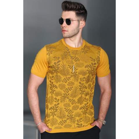 Madmext Men Mustard Polo T-shirt 5088 - Hardal