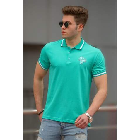 Madmext Men Turquoise Polo Shirt 3055 - Turkuaz