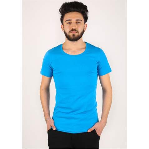 Madmext Men Basic Blue T-shirt 2308 - Mavi