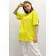 Women Printed Oversize Green T-Shirt MG1529 - Yeşil