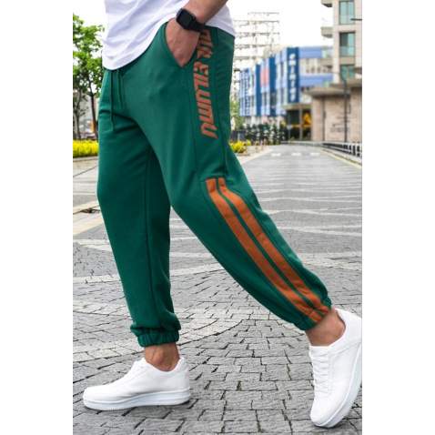 Madmext Men Oversize Short Cuffed Green Sweatpants 4833 - Yeşil