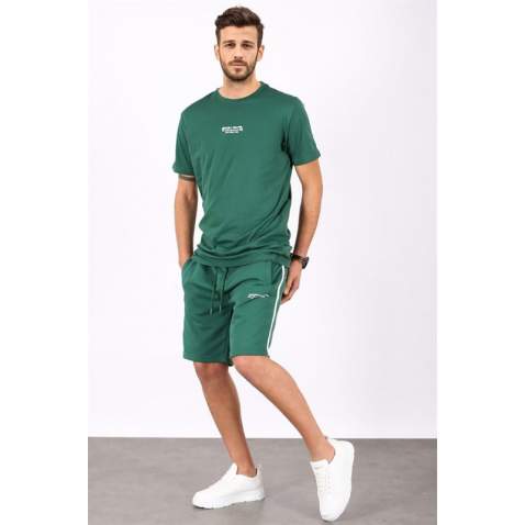 Madmext Men Oversize Green Shorts Set 5376 - Yeşil