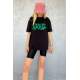 Women Printed Oversize Black T-Shirt MG1490 - Siyah