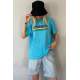 Turquoise Printed Over Fit T-Shirt MG1516 - Turkuaz