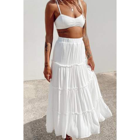 Mad Girls Pleated White Skirt MG1403 - Beyaz