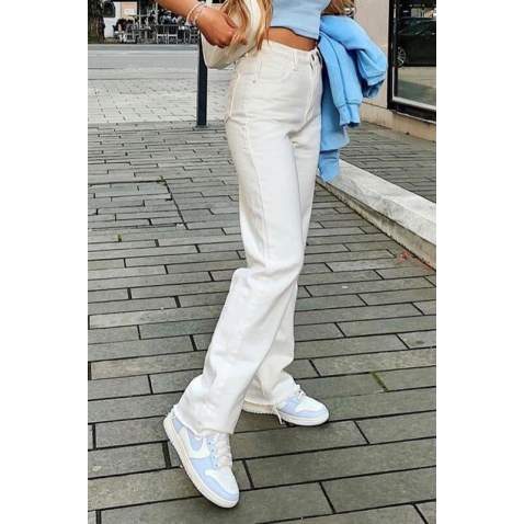 Mad Girls White Palazzo Jeans Mg1189 - Beyaz