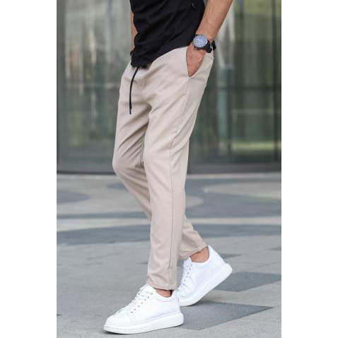 Madmext Men Beige Jogger Trousers 4242 - Bej