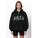 Mad Girls Embroided Black Sweatshirt Hoodie MG812 - Siyah