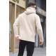 Beige Basic Hoodie Sweatshirt 6005 - Bej