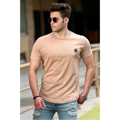 Madmext Camel Rapped T-shirt for Men 4488 - Camel