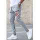 Madmext Printed Grey Sweatpants 4208 - Gri