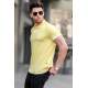 Men Basic Yellow Polo T-Shirt 5885 - Sarı