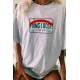 Women Printed Oversize Gray T-Shirt MG808 - Gri