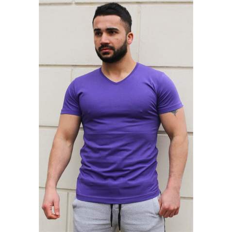 Madmext Purple Basic T-shirt for Men 3005 - Mor